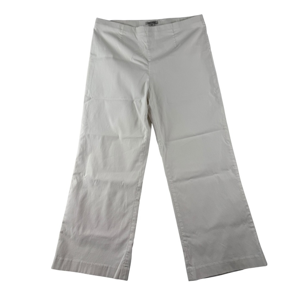 NIC+ZOE Pants Womens 16 White Wide Leg Crop Pull On Stretch Casual Summer